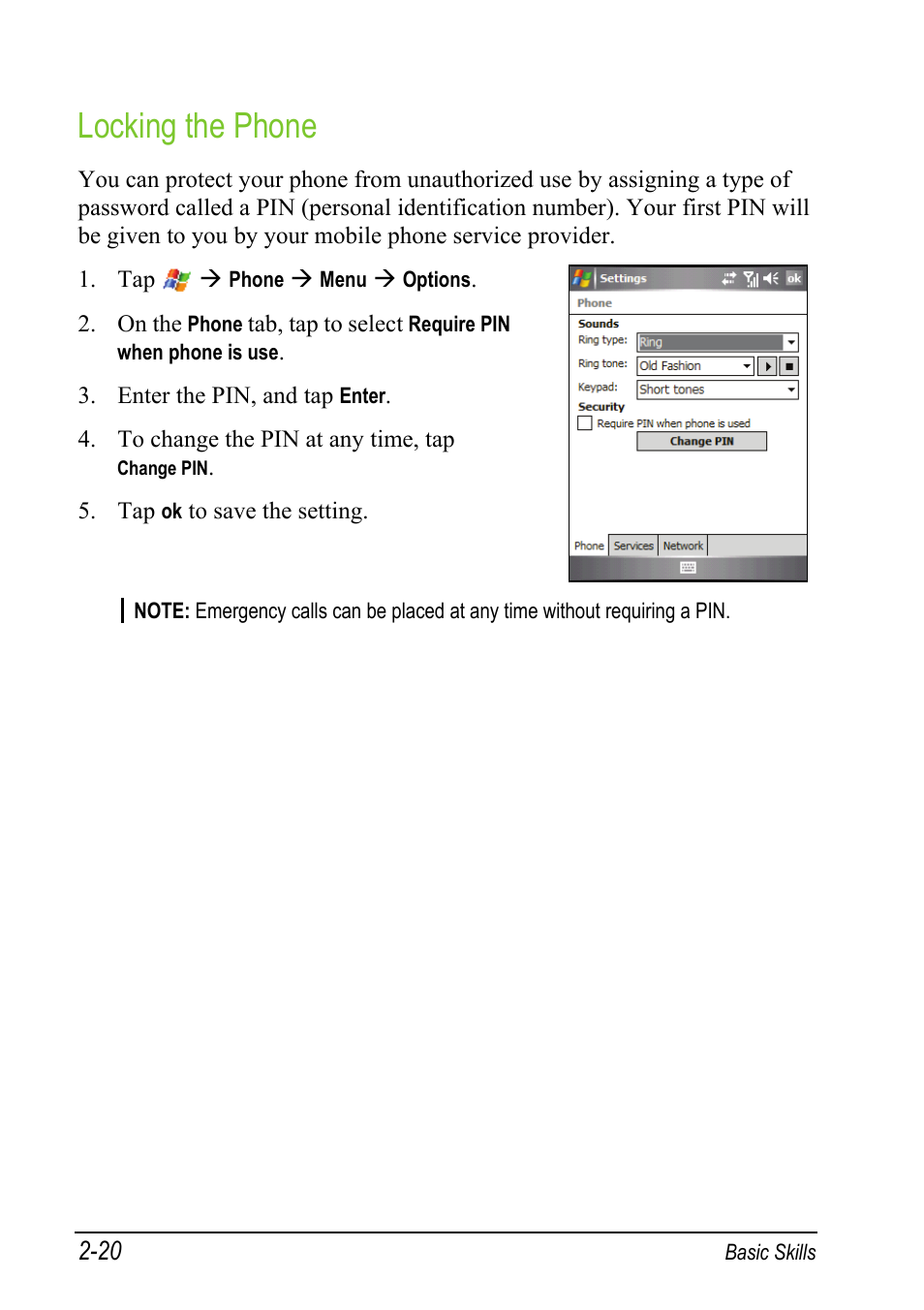Locking the phone | Mio A501 User Manual | Page 54 / 202