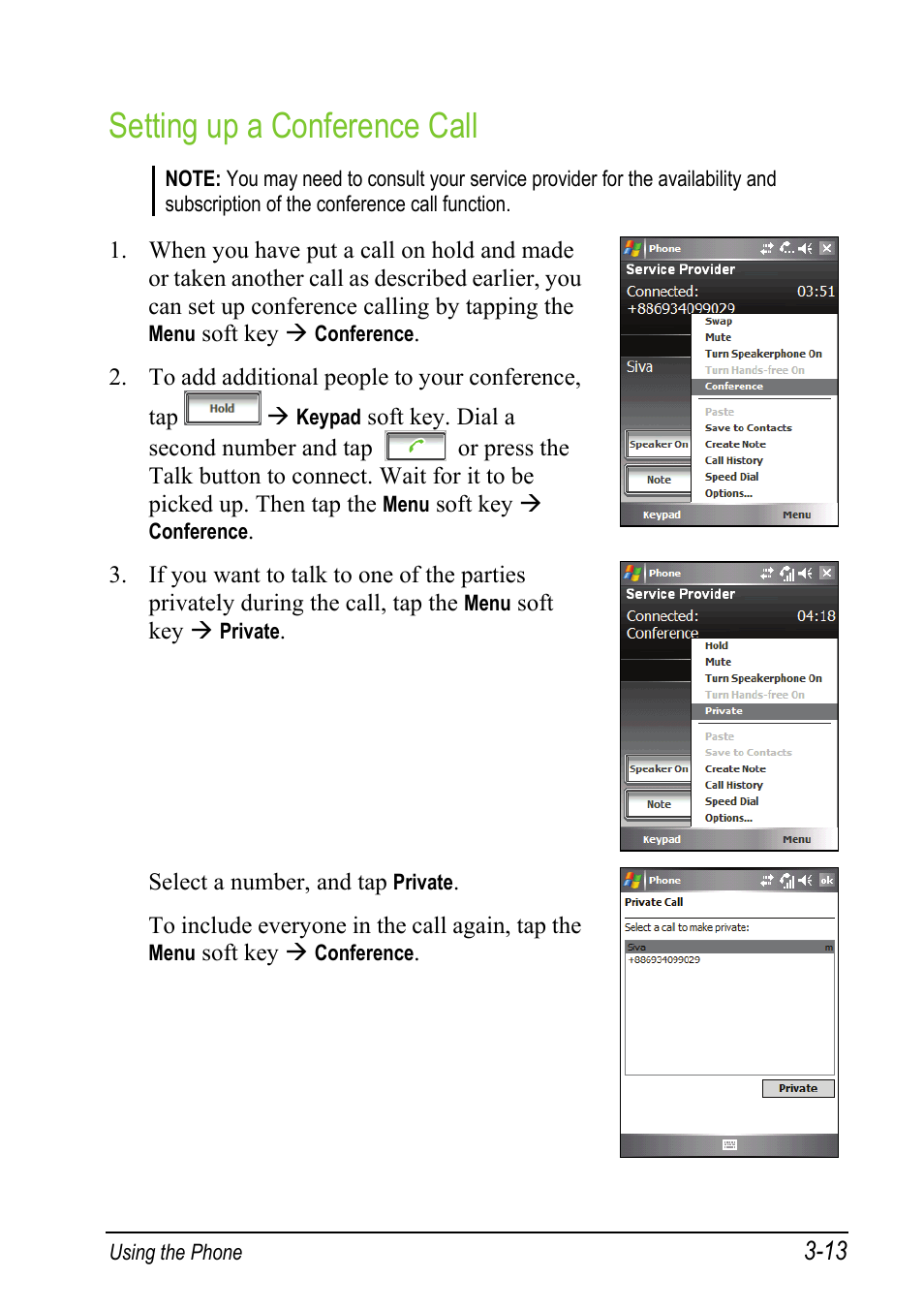 Setting up a conference call | Mio A501 User Manual | Page 67 / 202