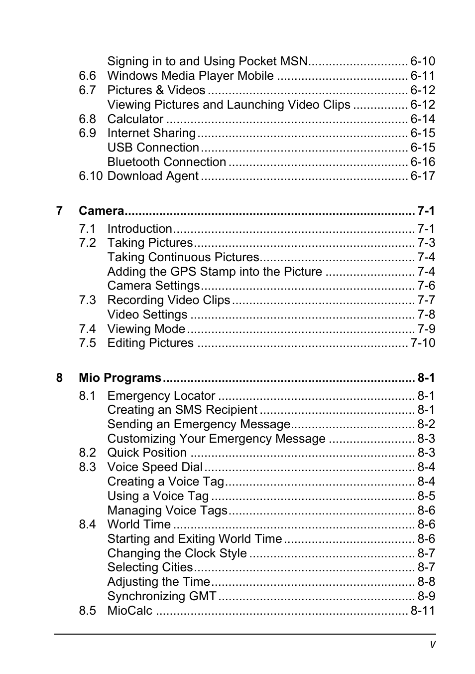 Mio A501 User Manual | Page 7 / 202