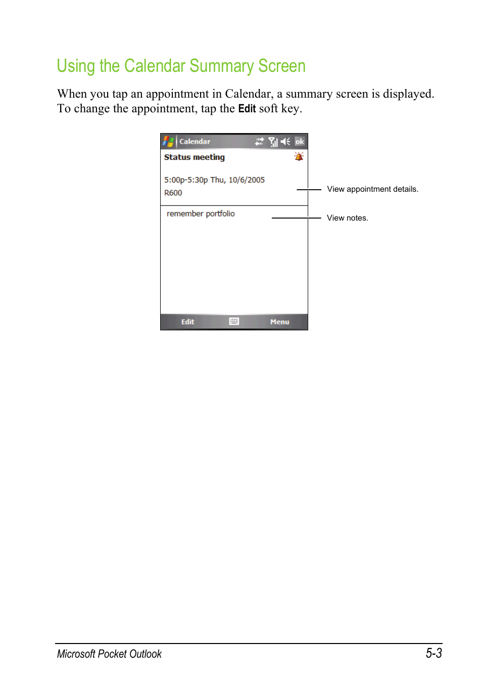 Using the calendar summary screen | Mio A501 User Manual | Page 97 / 202