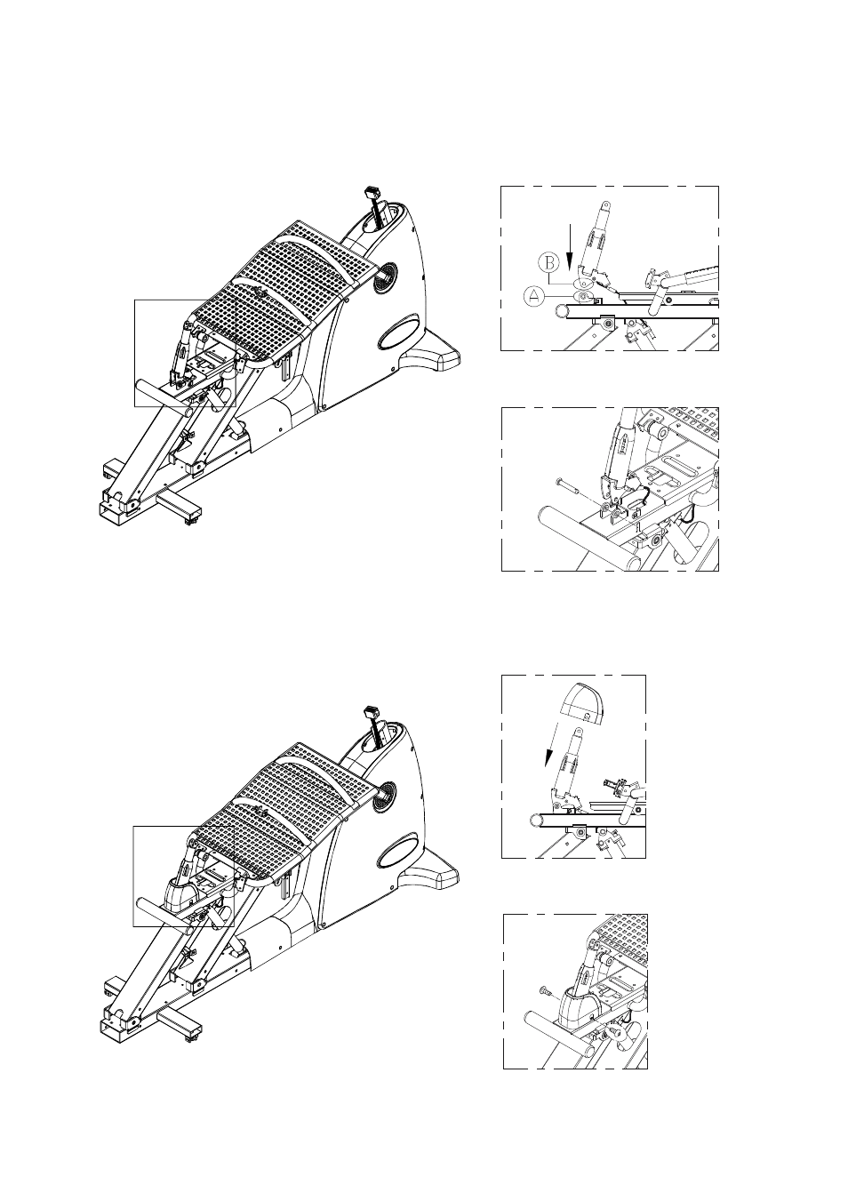 Assembly - seat back - part i, Assembly - seat back - part 2 | Mio Recumbent Bike SportsArt C520R User Manual | Page 8 / 31
