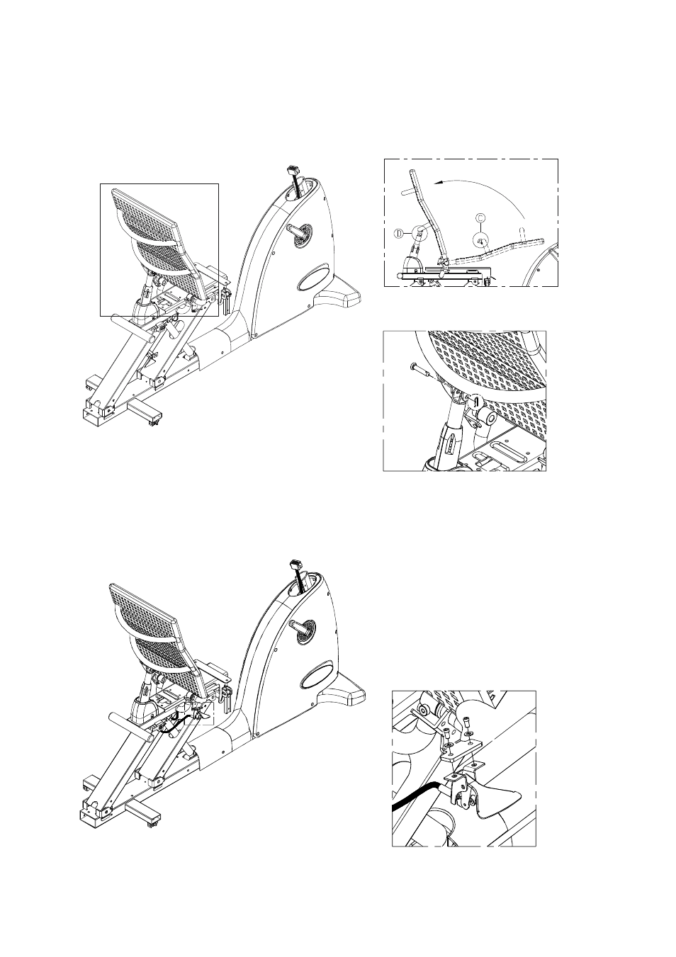Assembly - seat back - part 3, Assembly - seat back adjust handle | Mio Recumbent Bike SportsArt C520R User Manual | Page 9 / 31