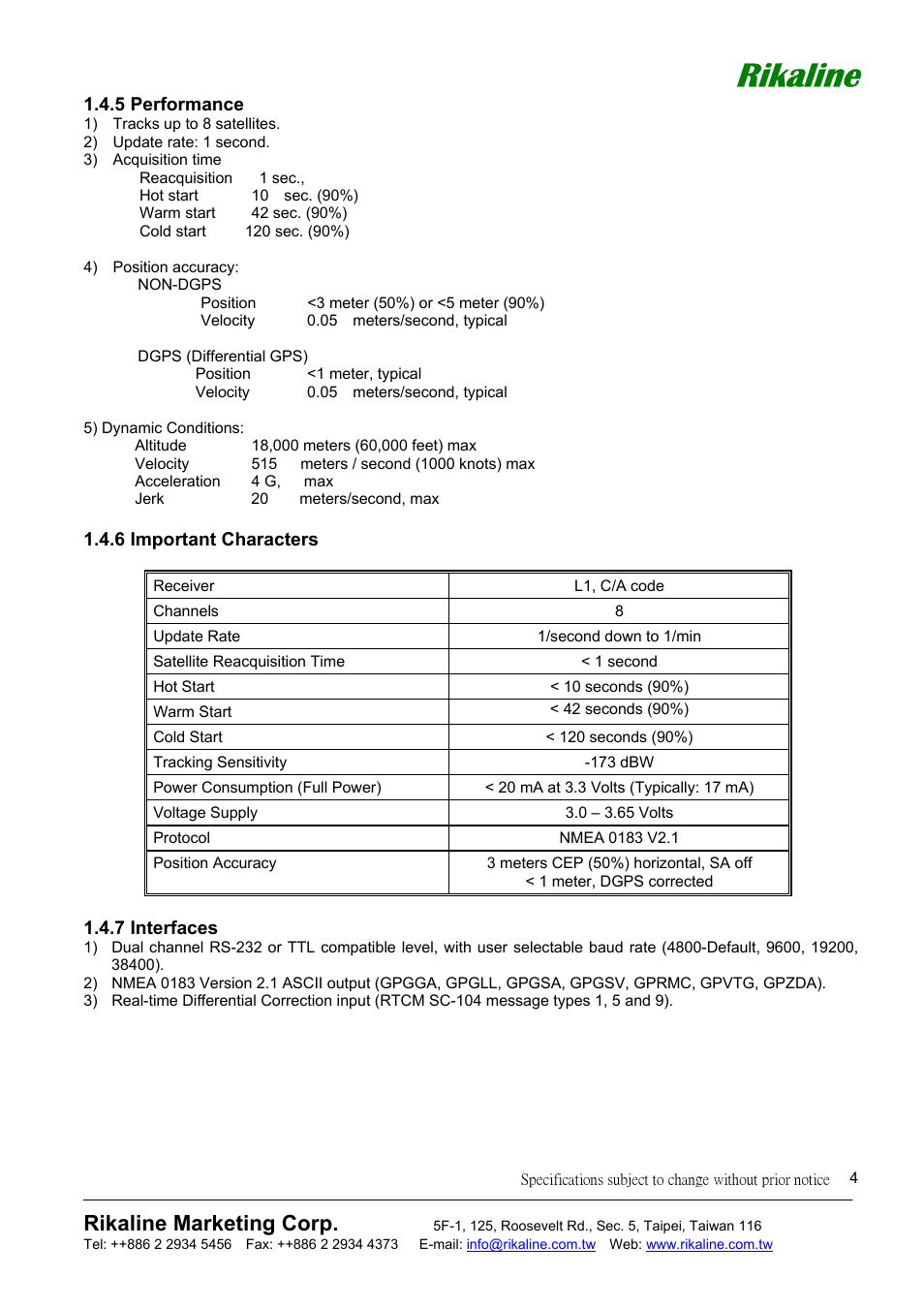 Rikaline, Rikaline marketing corp | Mio GPS-6011 User Manual | Page 4 / 19