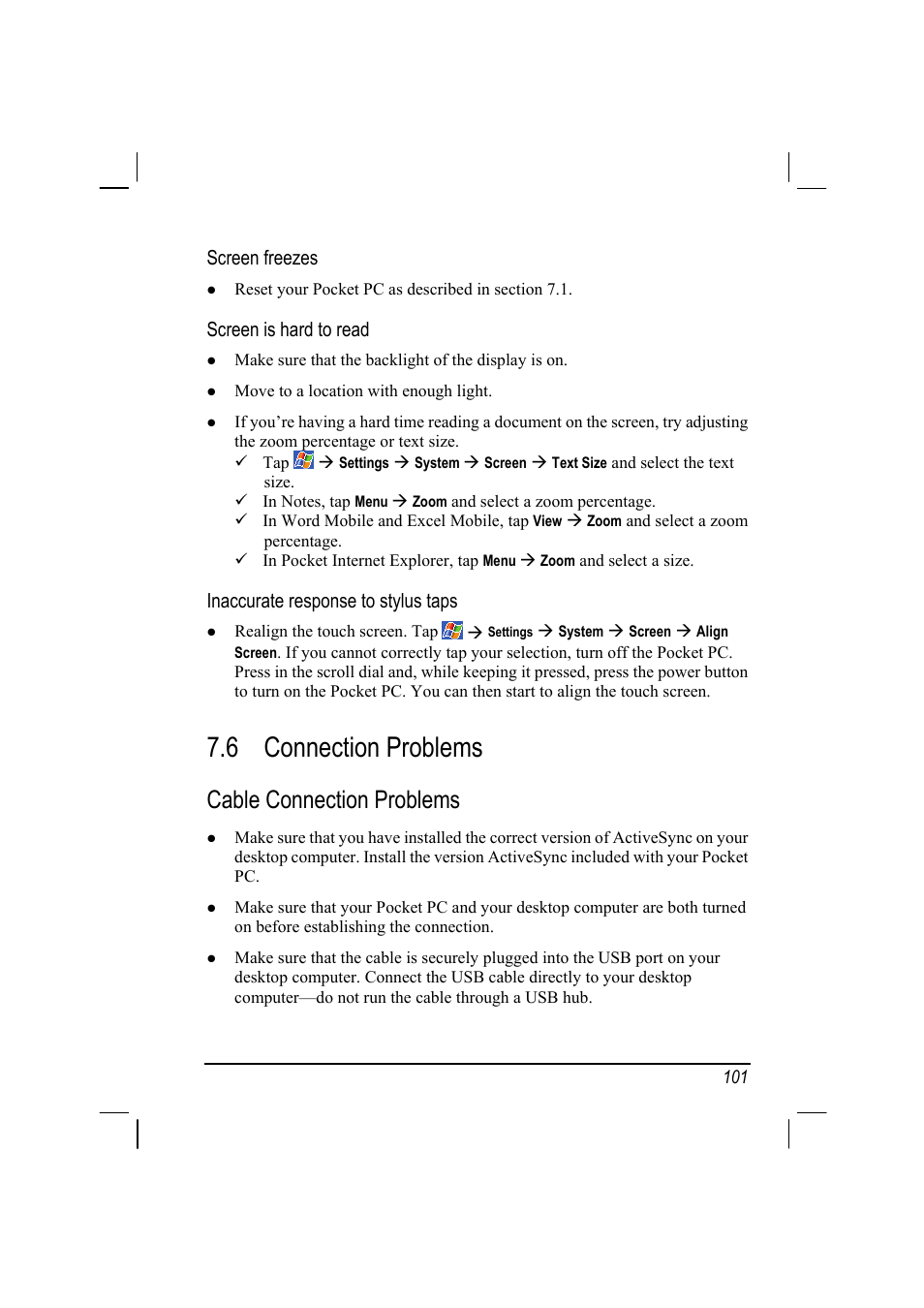 6 connection problems, Connection problems, Cable connection problems | Mio A201 User Manual | Page 109 / 122