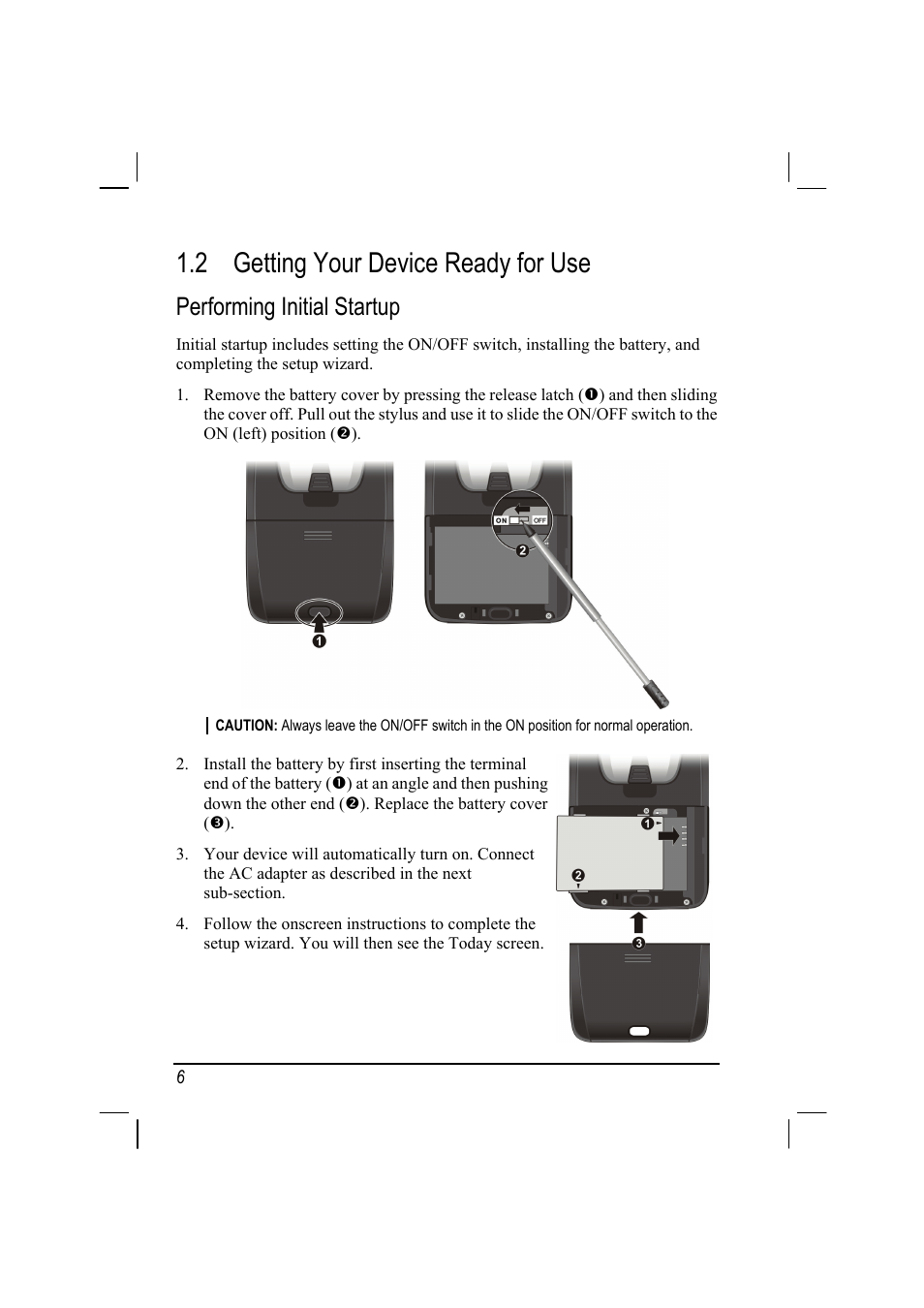 2 getting your device ready for use, Getting your device ready for use, Performing initial startup | Mio A201 User Manual | Page 14 / 122