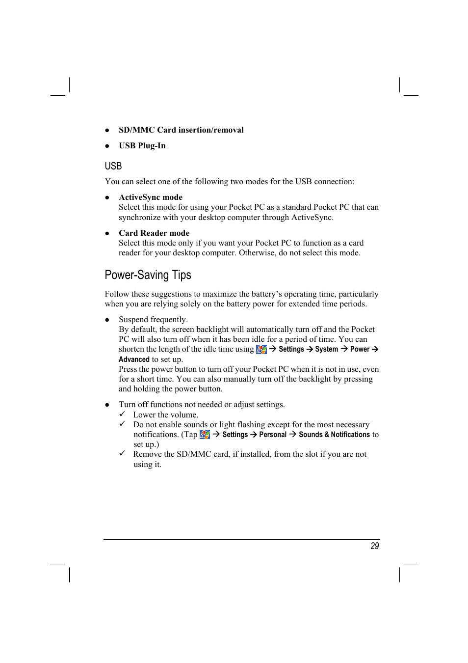 Power-saving tips | Mio A201 User Manual | Page 37 / 122