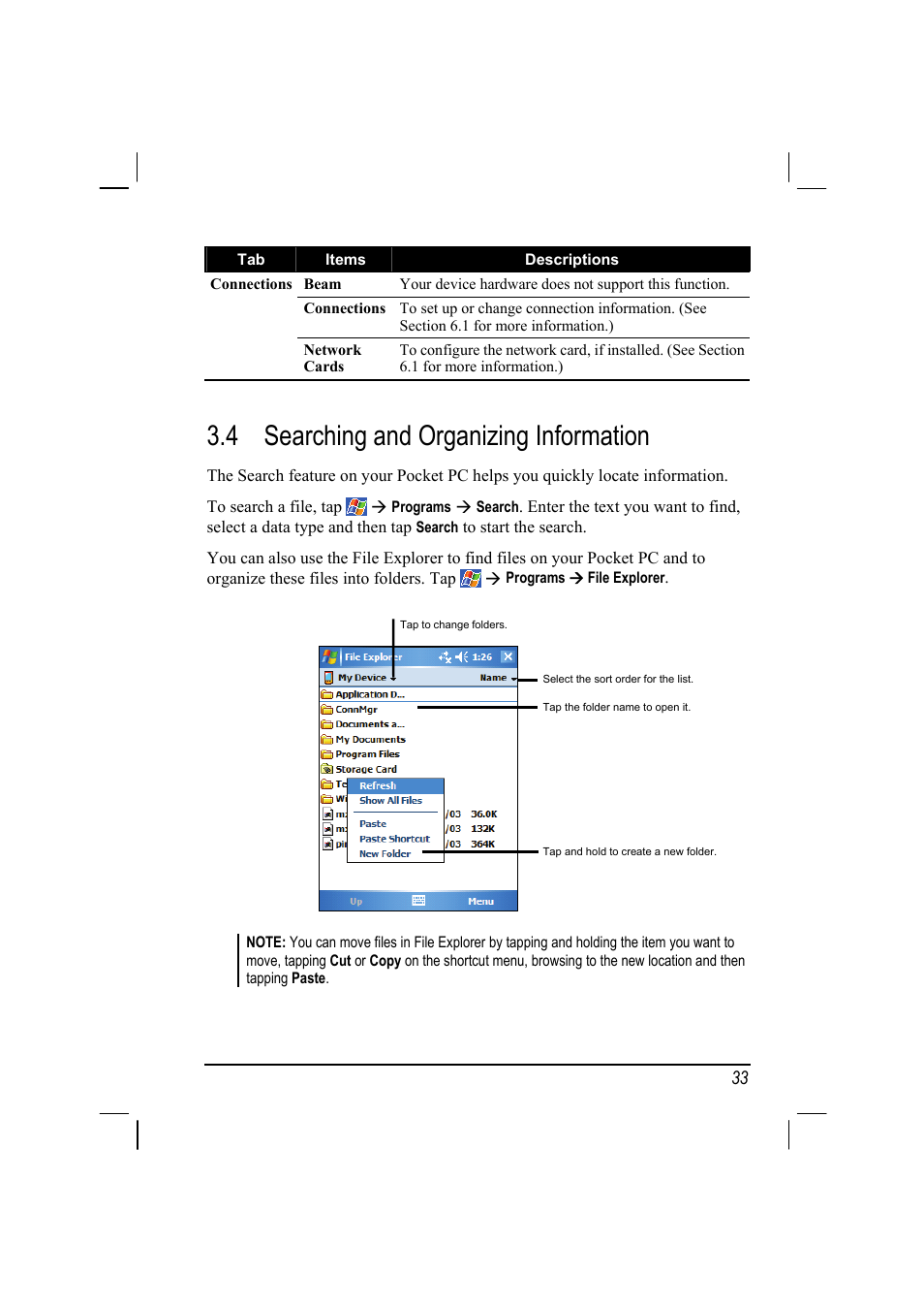 4 searching and organizing information, Searching and organizing information | Mio A201 User Manual | Page 41 / 122