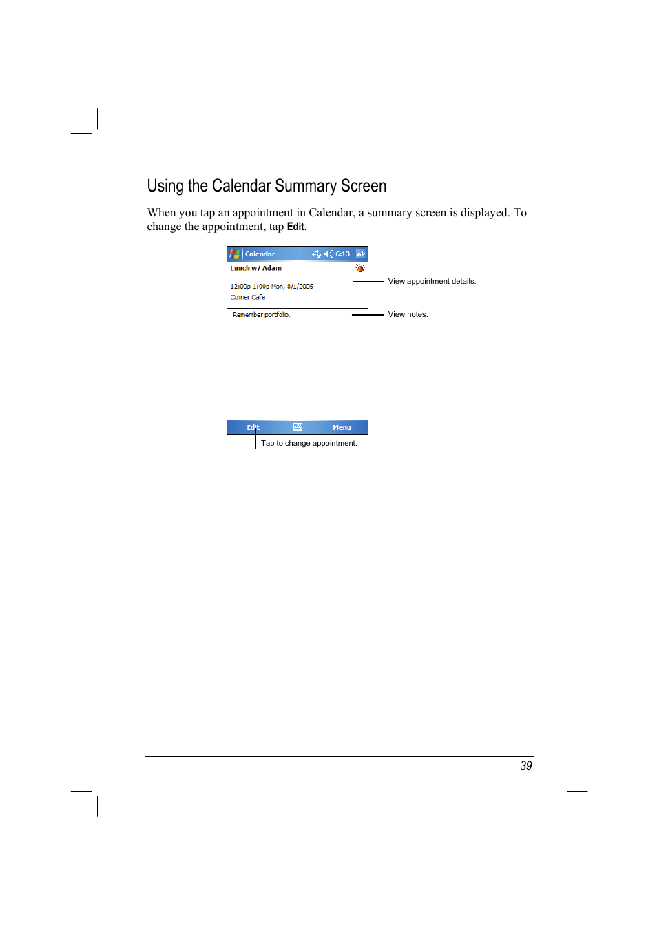 Using the calendar summary screen | Mio A201 User Manual | Page 47 / 122