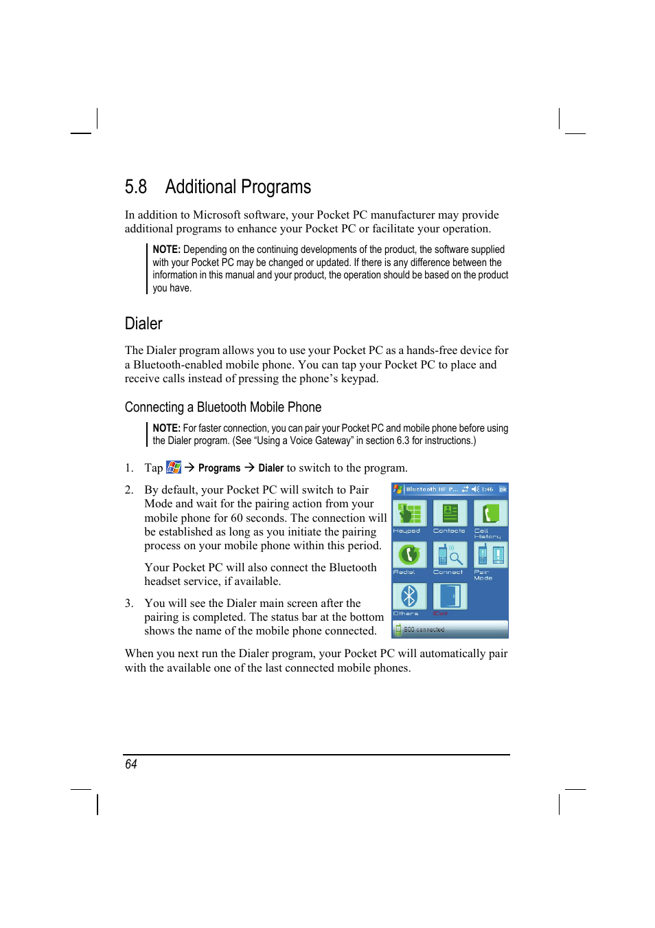 8 additional programs, Additional programs, Dialer | Mio A201 User Manual | Page 72 / 122