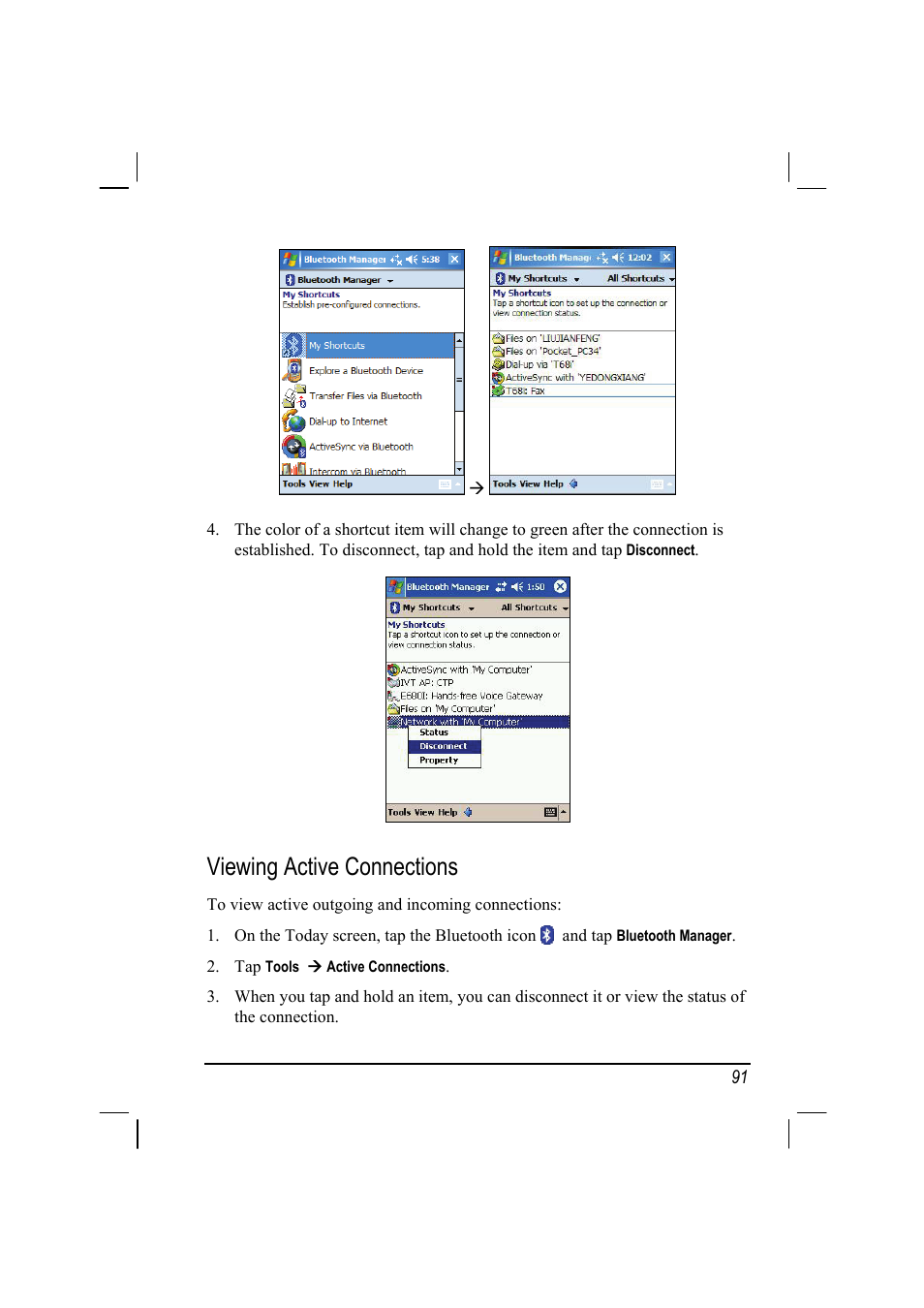Viewing active connections | Mio A201 User Manual | Page 99 / 122