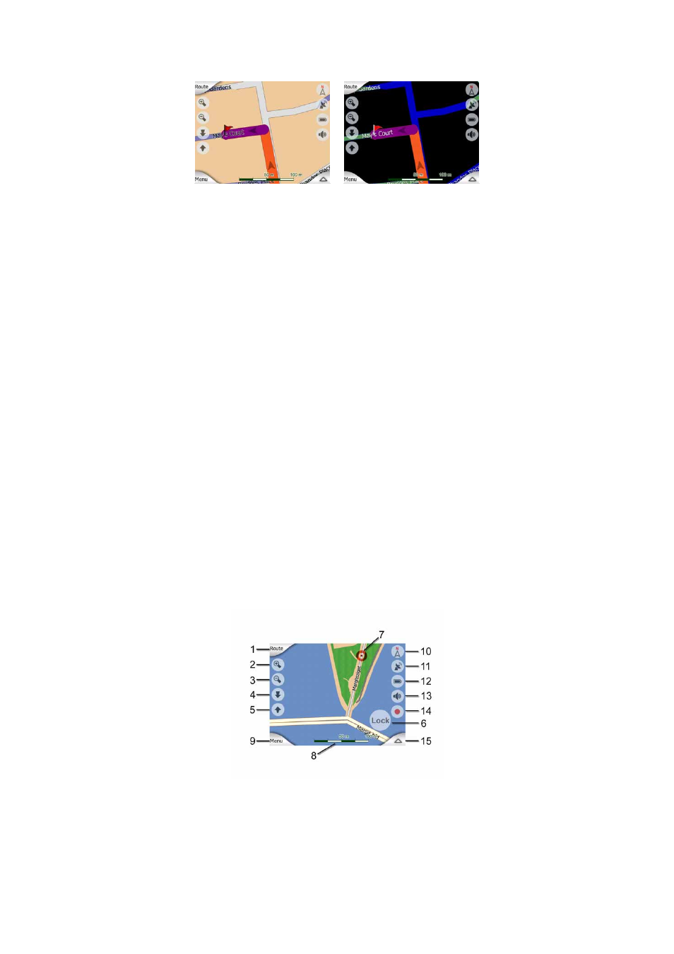 Screens with map, 2 screens, With map | Mio C210 User Manual | Page 19 / 80