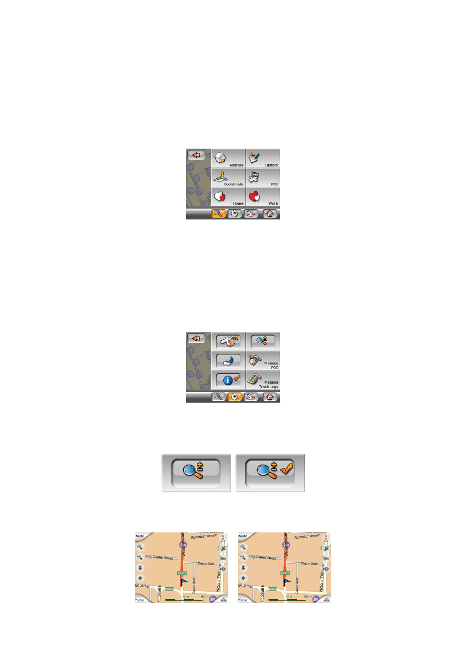 Find tab, Quick tab, Zoom & tilt (switch) | 1 find tab 4.5.2 quick tab, 1 zoom, Tilt (switch) | Mio C210 User Manual | Page 35 / 80
