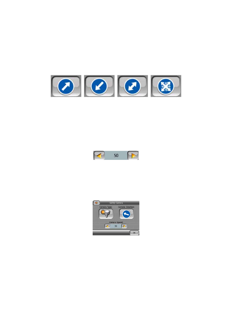 Controlled traffic direction, Speed limit checked, Add a new camera or edit an existing one | Change the settings of the camera warning, 2 controlled, Traffic direction, 3 speed, Limit checked | Mio C210 User Manual | Page 48 / 80