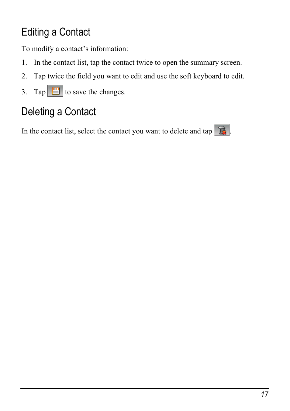 Editing a contact, Deleting a contact | Mio Digi Walker C510 User Manual | Page 25 / 86