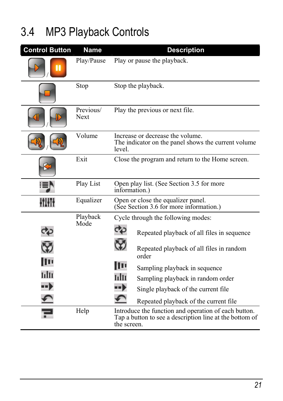4 mp3 playback controls, Mp3 playback controls | Mio Digi Walker C510 User Manual | Page 29 / 86