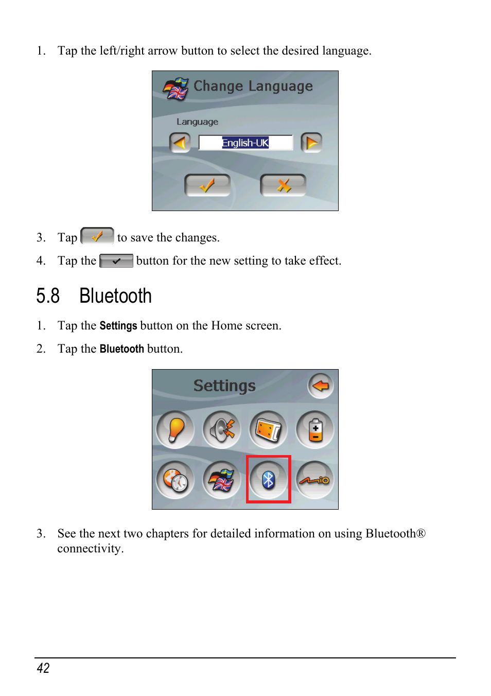 8 bluetooth, Bluetooth | Mio Digi Walker C510 User Manual | Page 50 / 86