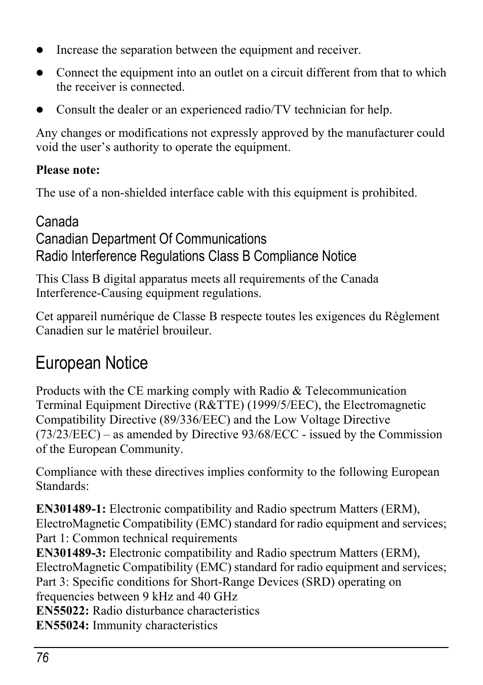 European notice | Mio Digi Walker C510 User Manual | Page 84 / 86