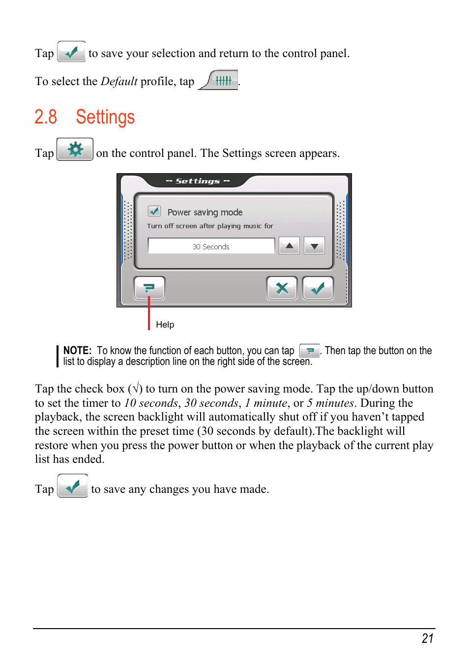 8 settings, Displaying lyrics | Mio c320 User Manual | Page 29 / 54