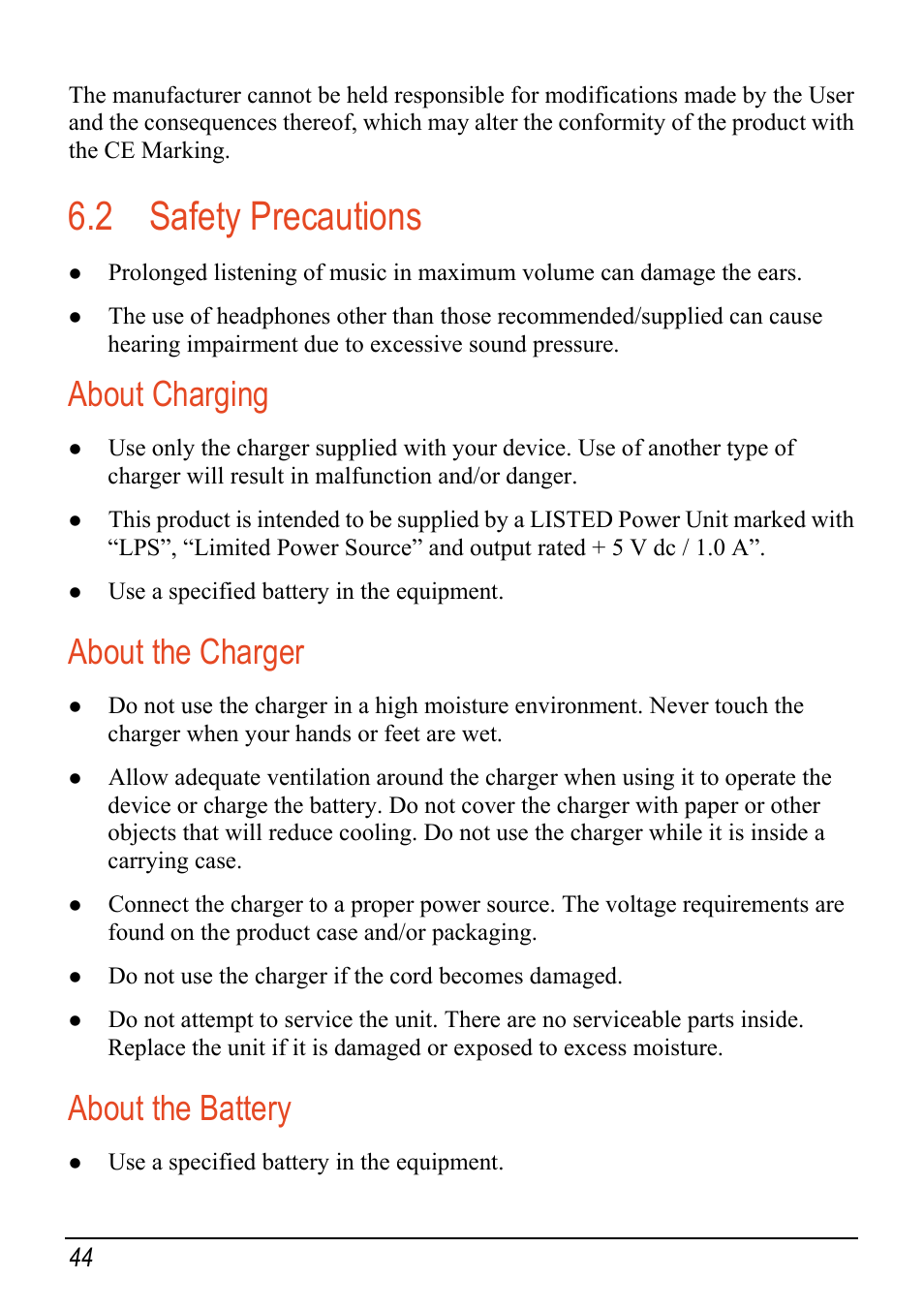 Power problems, Screen problems, 1 regulations statements | 2 safety precautions, Troubleshooting, About charging, About the charger, About the battery | Mio c320 User Manual | Page 52 / 54