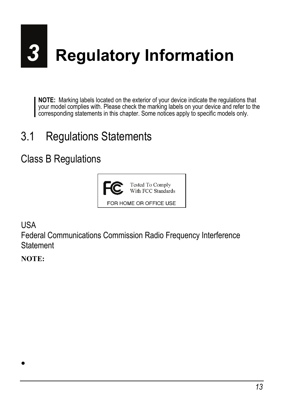 Regulatory information, 1 regulations statements, Class b regulations | Regulations statements | Mio C220 User Manual | Page 19 / 22