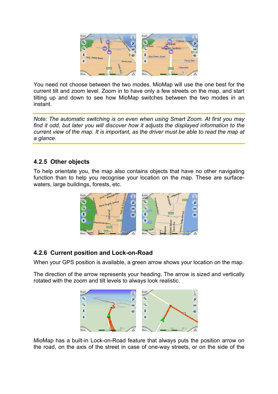 Other objects, Current position and lock-on-road | Mio MIOMAP C220 User Manual | Page 19 / 86