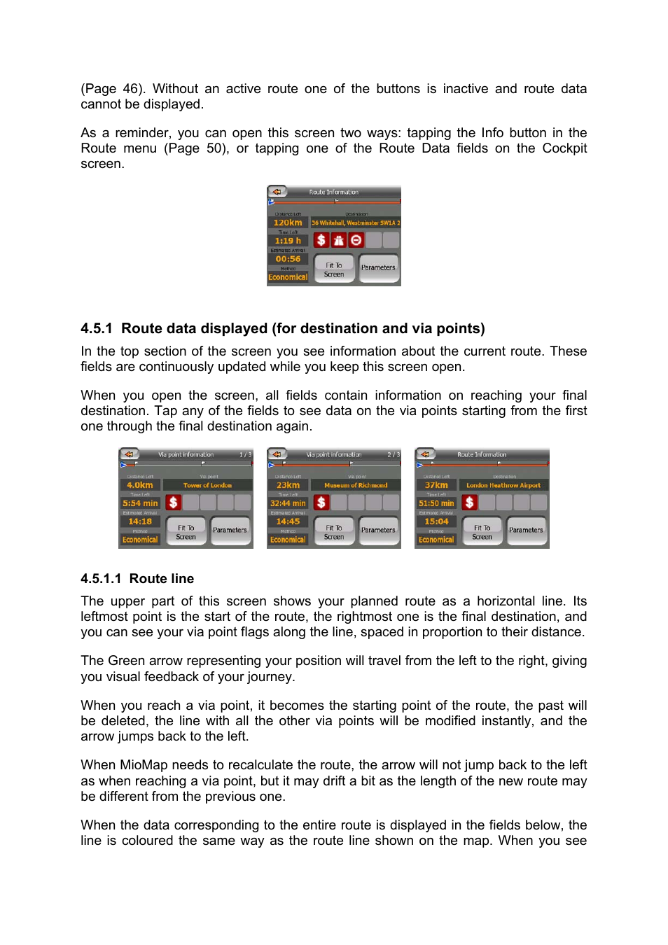 Route line | Mio MIOMAP C220 User Manual | Page 36 / 86