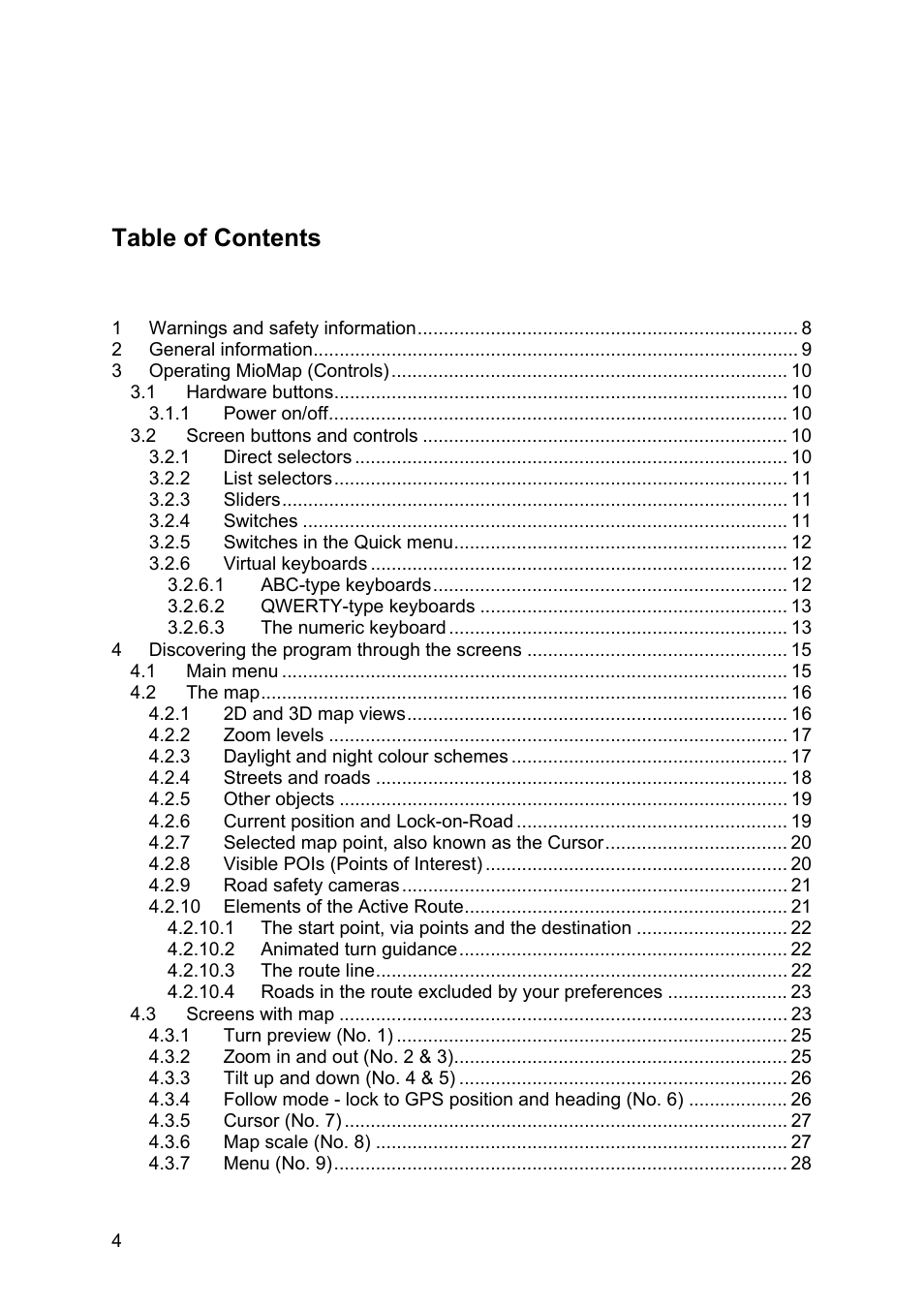 Mio MIOMAP C220 User Manual | Page 4 / 86