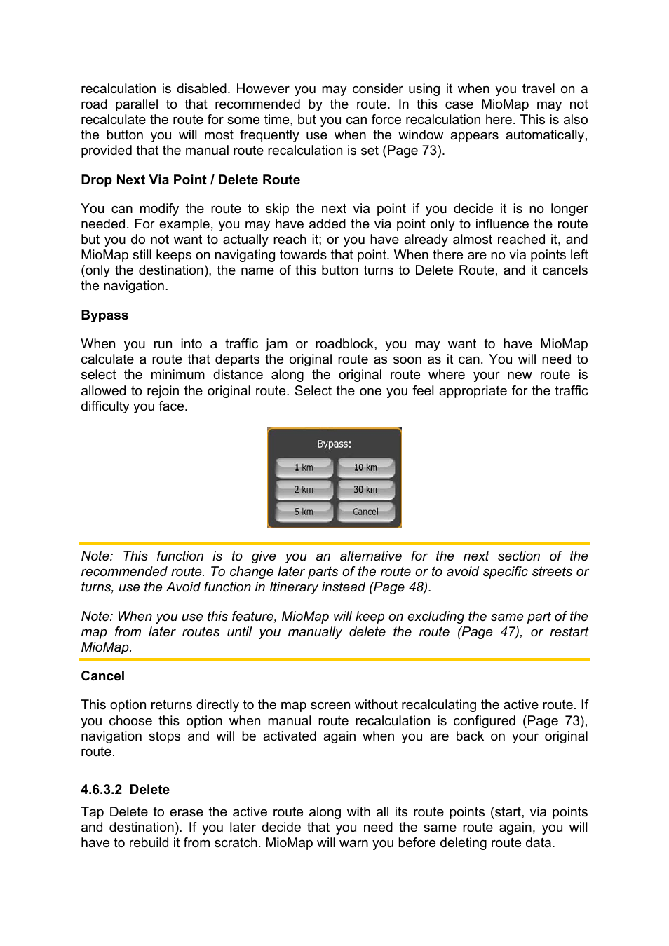 Delete | Mio MIOMAP C220 User Manual | Page 47 / 86