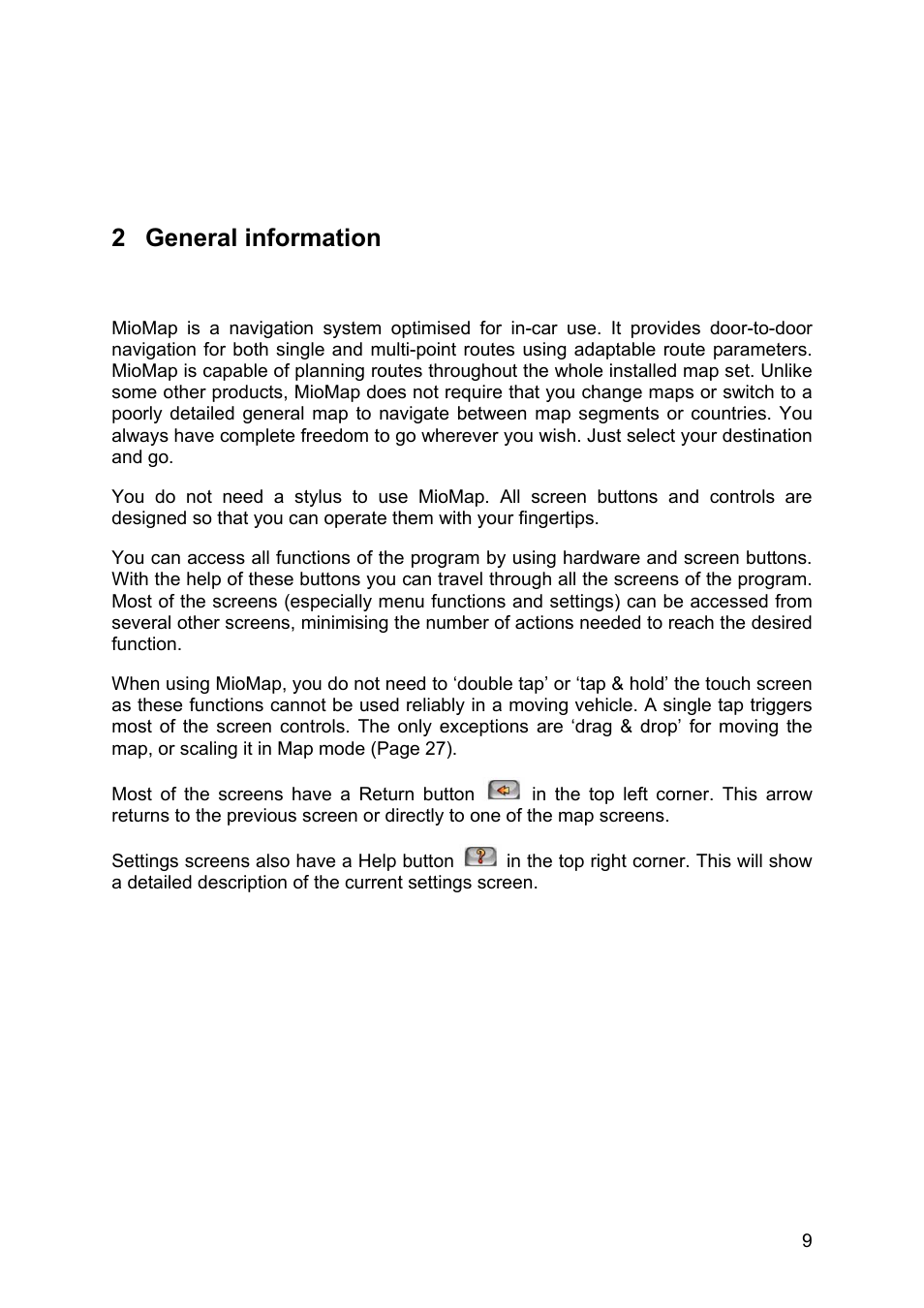 General information, 2 general information | Mio MIOMAP C220 User Manual | Page 9 / 86