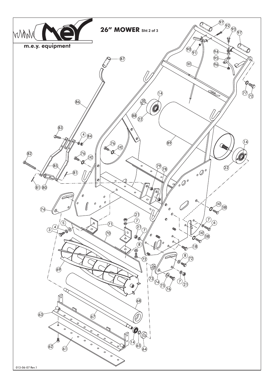 26in mower.pdf, 26” mower, M.e.y. equipment | M.E.Y. Equipment 991101 User Manual | Page 4 / 7