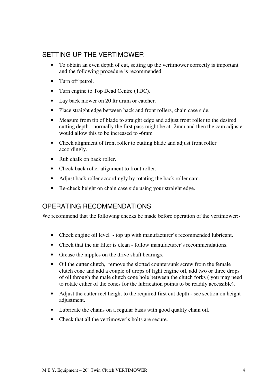 M.E.Y. Equipment 26TCVM User Manual | Page 4 / 8