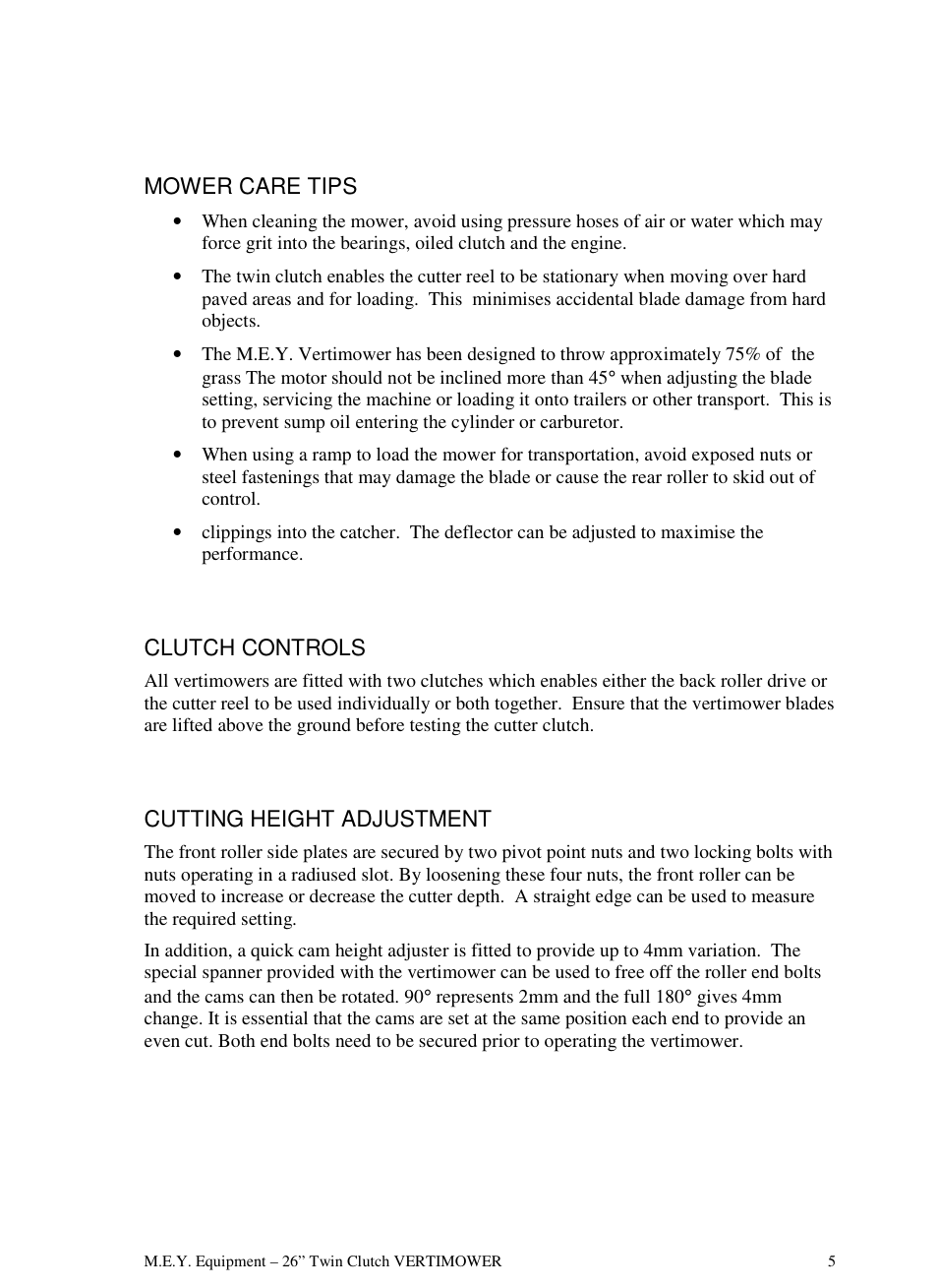 M.E.Y. Equipment 26TCVM User Manual | Page 5 / 8
