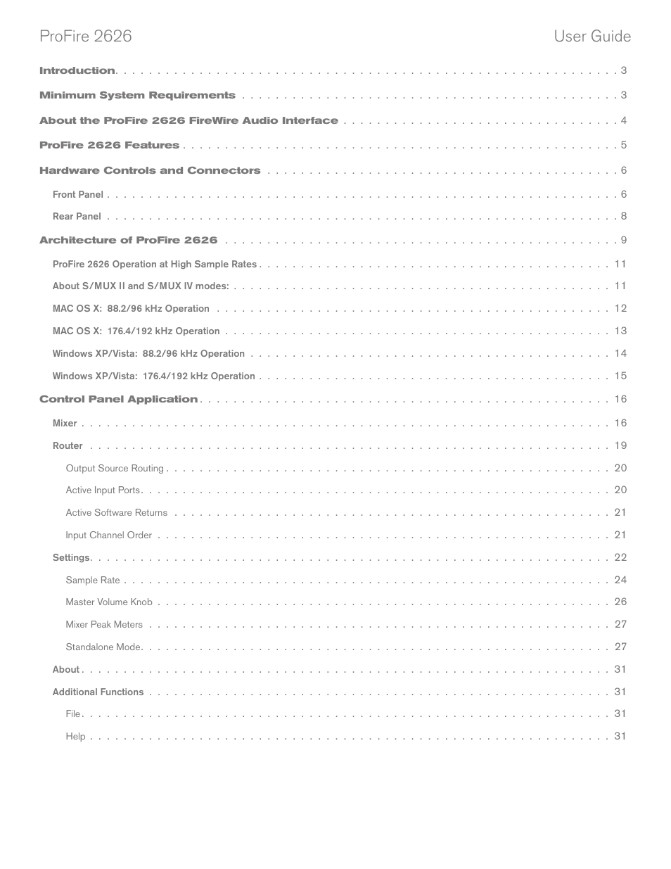 User guide profire 2626 | M-AUDIO PROFIRE 2626 User Manual | Page 2 / 51