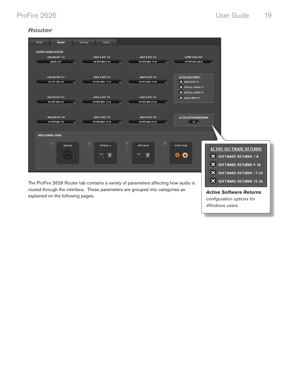 Router | M-AUDIO PROFIRE 2626 User Manual | Page 20 / 51