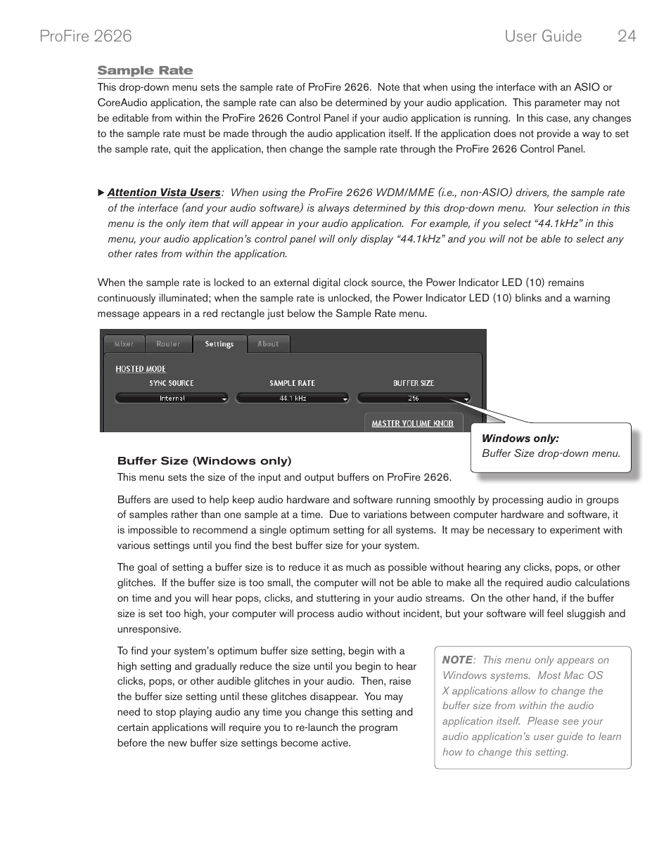 Sample rate | M-AUDIO PROFIRE 2626 User Manual | Page 25 / 51