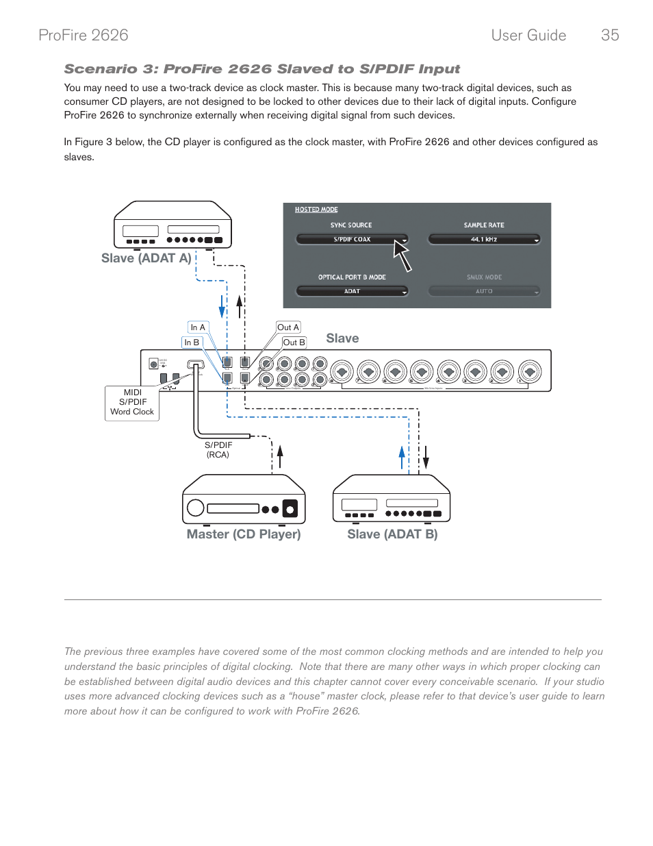 Scenario 3: profire 2626 slaved to s/pdif input | M-AUDIO PROFIRE 2626 User Manual | Page 36 / 51