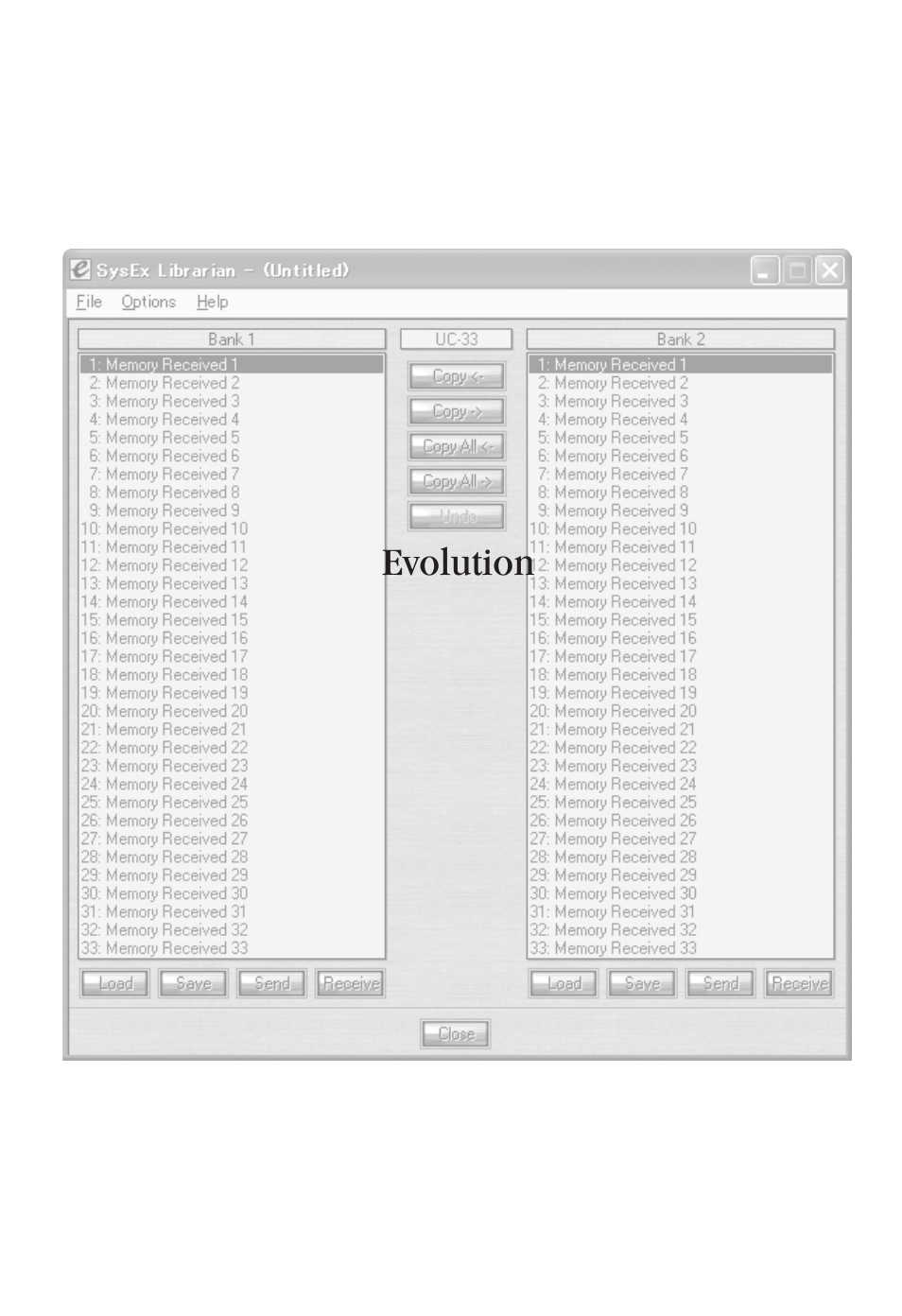 Evolution ライブラリアンソフトウェア, Evolution | M-AUDIO Evolution MK-449C User Manual | Page 15 / 28