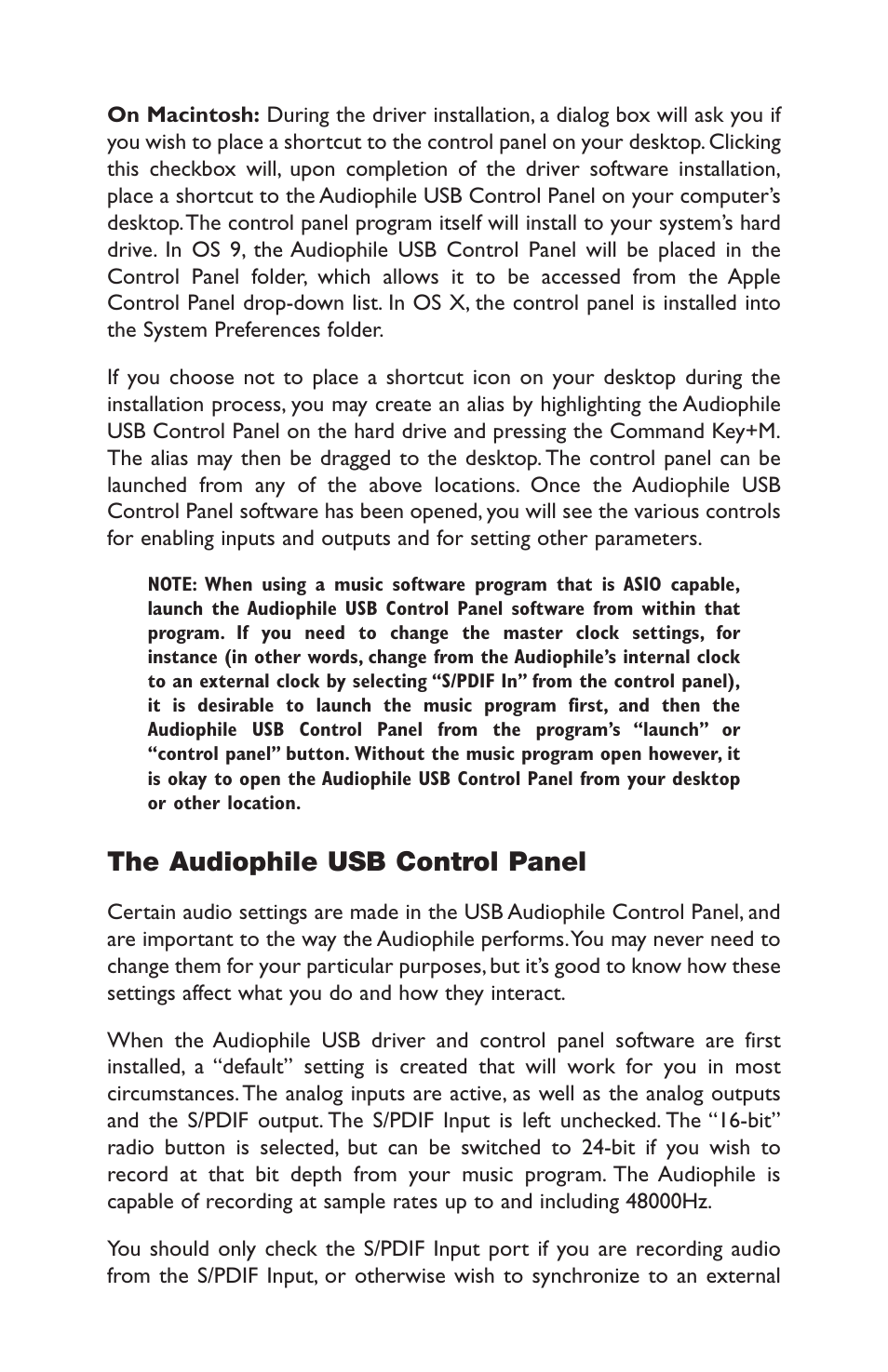 The audiophile usb control panel | M-AUDIO AP-012403 User Manual | Page 10 / 35