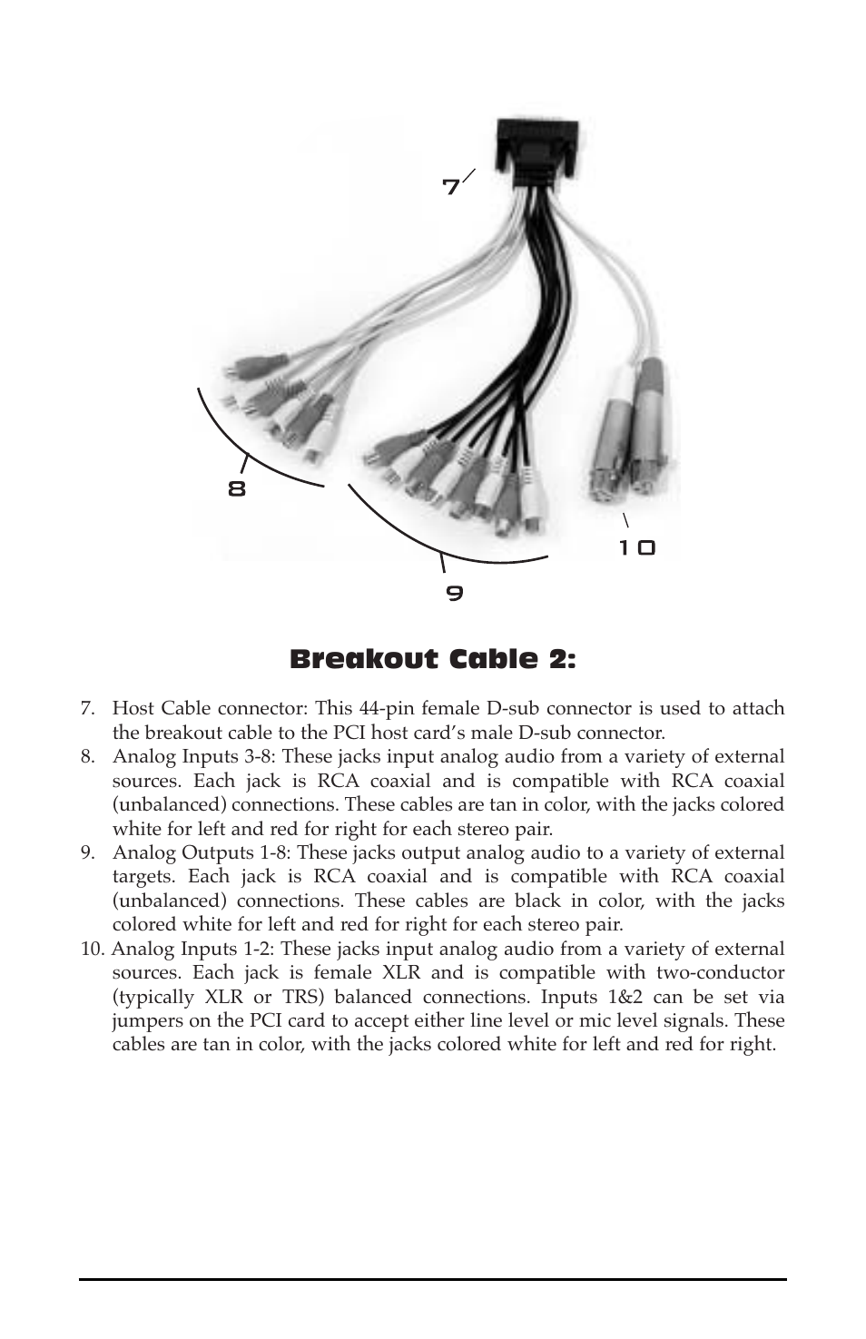 Breakout cable 2 | M-AUDIO 1010LT User Manual | Page 6 / 59