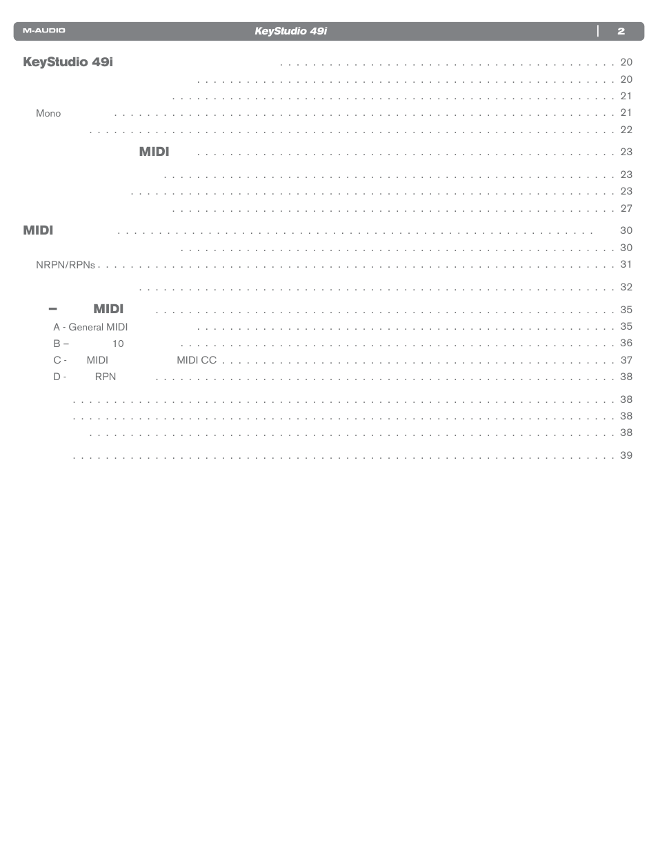 M-AUDIO KEYSTUDIO 49I User Manual | Page 3 / 41