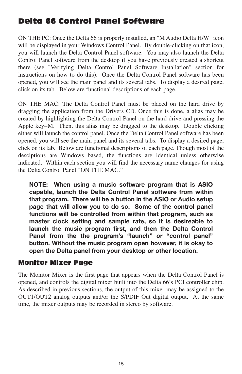 Delta 66 control panel software | M-AUDIO DELTA 66 User Manual | Page 16 / 49