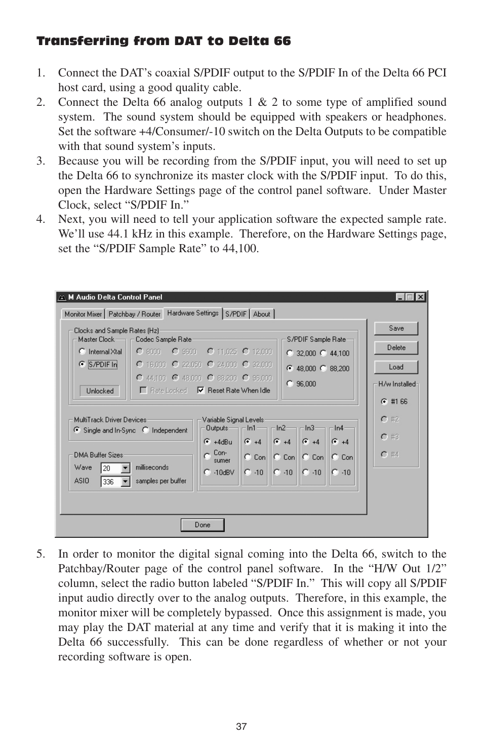 M-AUDIO DELTA 66 User Manual | Page 38 / 49