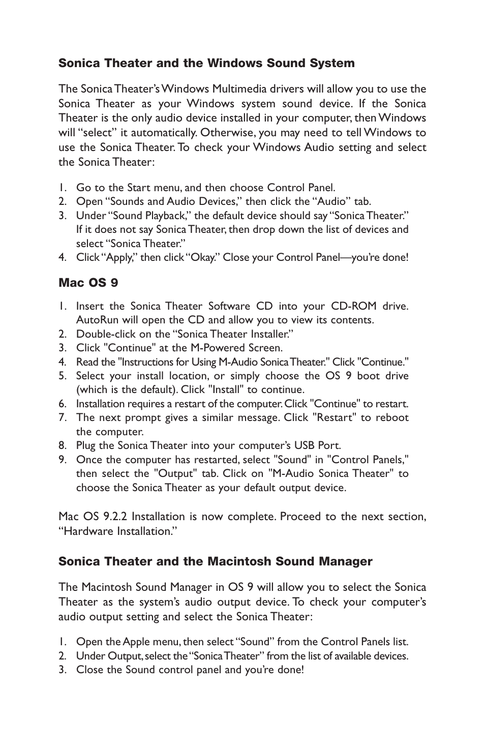 M-AUDIO Sonica Theater User Manual | Page 13 / 32