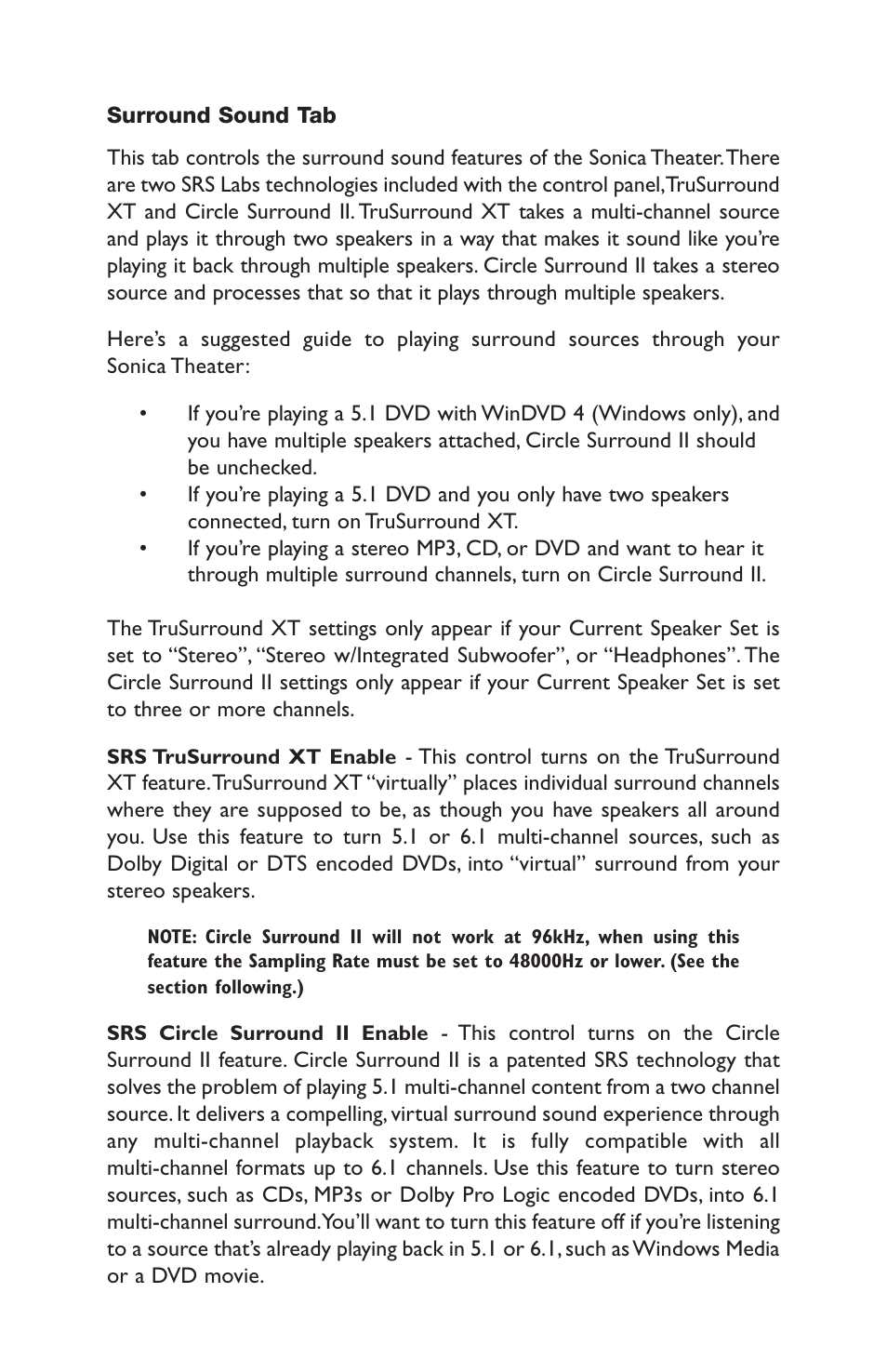 M-AUDIO Sonica Theater User Manual | Page 24 / 32