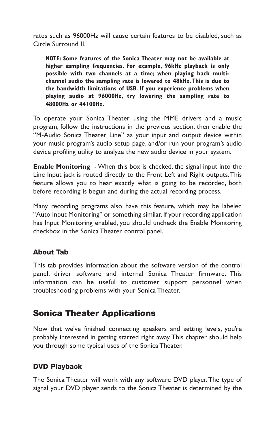 Sonica theater applications | M-AUDIO Sonica Theater User Manual | Page 26 / 32