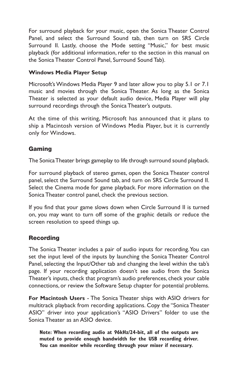 M-AUDIO Sonica Theater User Manual | Page 28 / 32