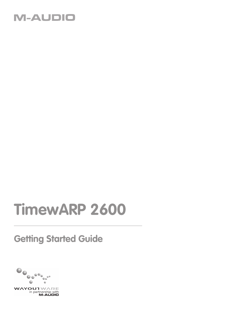 M-AUDIO TIMEWARP 2600 User Manual | 16 pages