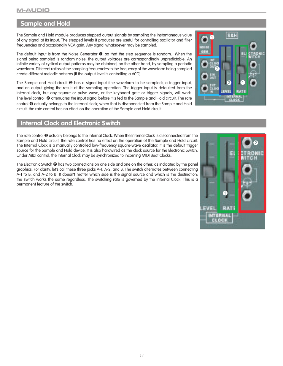 Sample and hold, Internal clock and electronic switch | M-AUDIO TIMEWARP 2600 User Manual | Page 14 / 16