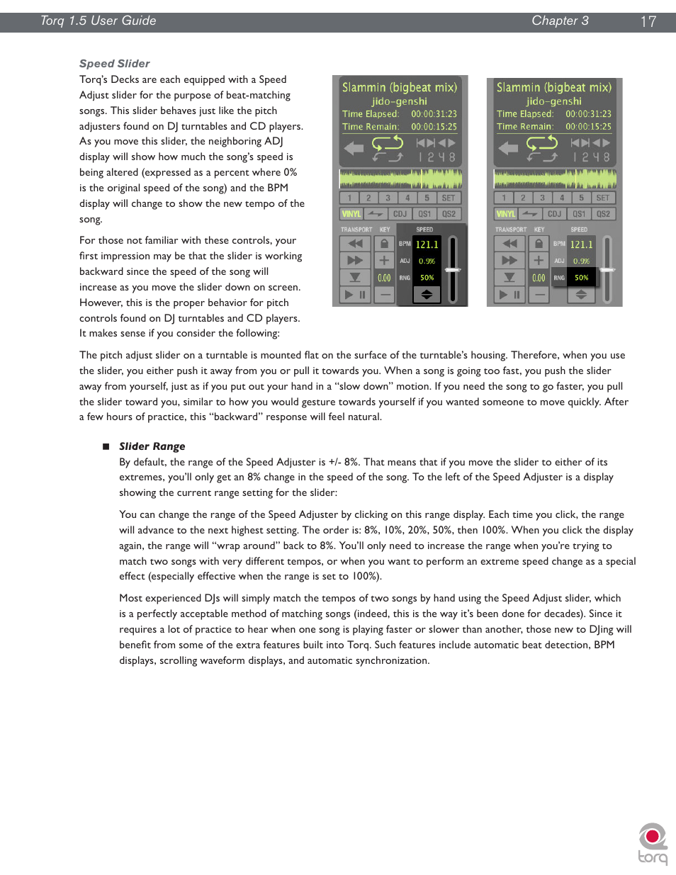 Speed slider | M-AUDIO Torq 1.5 User Manual | Page 18 / 99