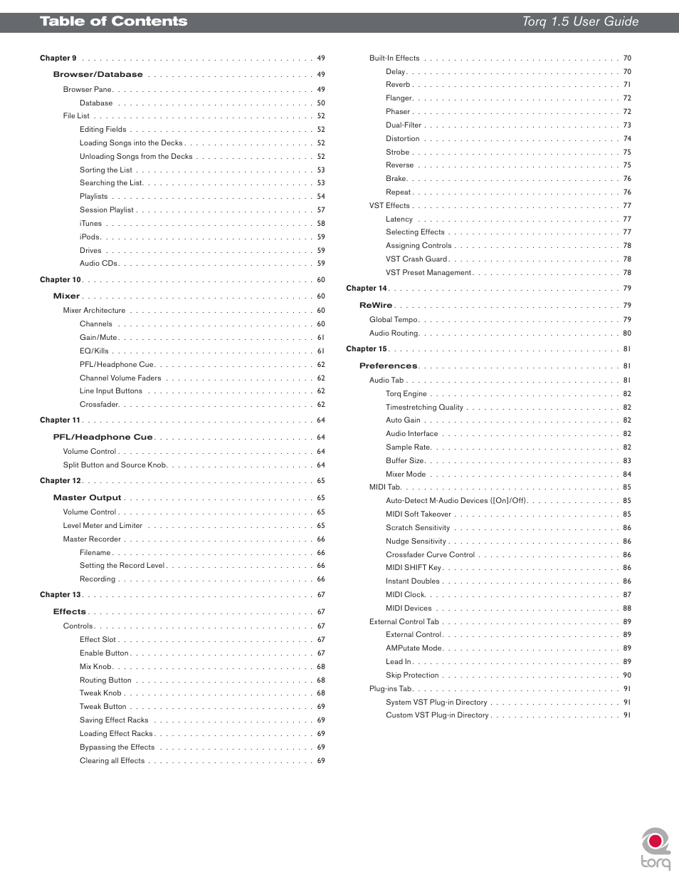 M-AUDIO Torq 1.5 User Manual | Page 3 / 99